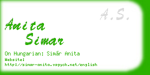 anita simar business card